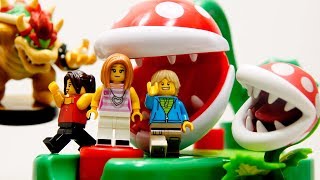 【LEGO遊び】マリオごっこ クッパの計画!?パックンフラワーゲームに3人で対決だ！【アナケナ\u0026カルちゃん\u0026ママケナのキッズアニメ】Mario