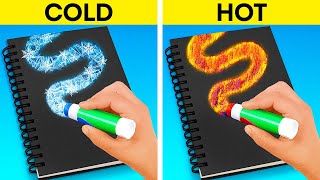 HOT🔥 vs COLD❄️ Challenge|| Princess on Fire and Icy Princess Get Out of the Locked Room