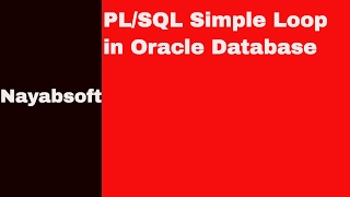 PL/SQL Simple Loop in Oracle Database