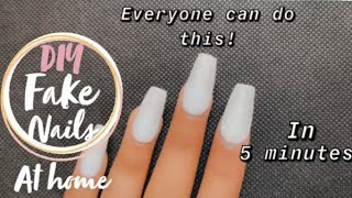 Diy Fake Nails From Home Supplies | easy and fast