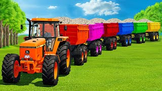 HARVESTING NEW PARSNIP WITH COLORED JOHN DEERE TRACTORS \u0026 HARVESTERS - FS22