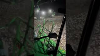 John Deere cp770s picking at night in Statesboro Ga cotton picker harvester