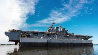 Huntington Ingalls Industries Launches Amphibious Assault Ship Tripoli (LHA 7) Ahead of Schedule