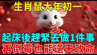 60年一次，就在大年初一！屬鼠人，起床後趕緊去做1件事，再倒霉也能逆天改命！【禅悟】#生肖 #運勢 #風水 #財運#命理