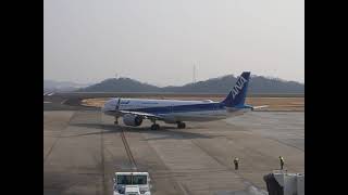 ANA　エアバス A321-272N　 JA150A　　NH656　東京（羽田）行き 2025/01/23　木曜日撮影　　【撮影場所】岡山桃太郎空港　西送迎デッキ