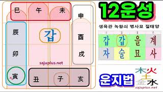 운지법(9) - 손가락으로 외우는 12운성_2, 사주풀이,  운세풀이