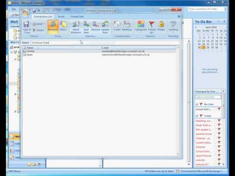 Creating an Email Group or Distrubution List in Outlook 2007 Creating an Email Group or Distrubution List in Outlook 2007