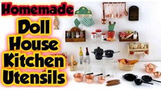 Diy Doll House Kitchen Utensils/homemade kitchen utensils for doll/how to make kitchen utensils