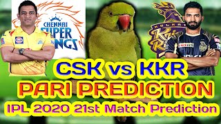 CSK vs KKR |21st MATCH PREDICTION | DREAM11 IPL 2020 | PARI PREDICTION