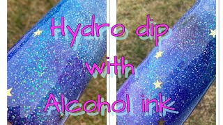 How to make a glitter Epoxy nebula Tumbler. Hydro dipping a Tumbler using alcohol ink.