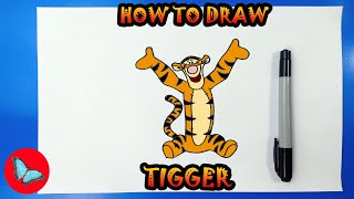 How To Draw Tigger From Winnie The Pooh | Drawing Animals