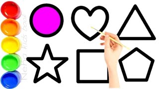 Learn New Shapes drawing,Colors for kids|Toddler Learning videos,2d shapessong,preschool learning,40