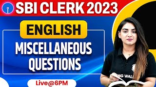 SBI Clerk 2023 | English Miscellaneous Question | SBI Clerk English Class | By Anchal Mam