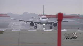 金門機場降落- 拍到A321飛機產生''翼尖渦流''(airplane wingtip vortices)