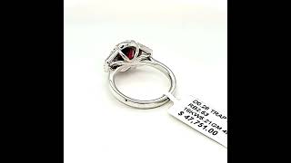 18K White Gold 2.53 ct Oval Ruby with Diamond Accents Ring RB000Y7 | Shin Brothers*