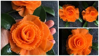 Art in Carrot Rose Show | Cucumber Carving Garnish | Carrot Rose