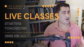 Live Data Science, Python, MLOps, Big Data, Generative AI Batches Starting Tomorrow