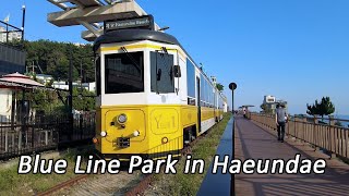 [4K] I walked from Haeundae Blue Line Park to the beach, traditional market, and Haeundae Station