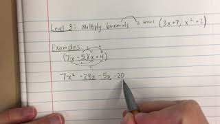 Multiplying Polynomials Level 3