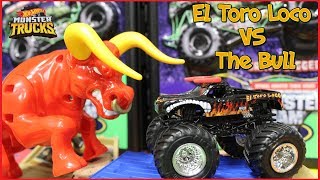 Monster Truck Monday 34: Unboxing Hot Wheels Monster Jam Trucks El Toro Loco Showdown Play Set