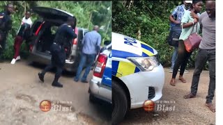 Police in high speed chase with Jamaican taxi with the car full of passengers