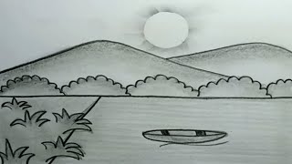 How To Draw Natural Scenery Easy With Pencil For Beginners |Drawing Nature Easy Scenery