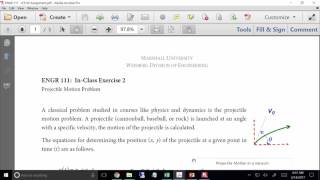 ENGR 111 Lecture 11: Microsoft Excel 4 [In-Class Exercise #2] (2017.02.14)