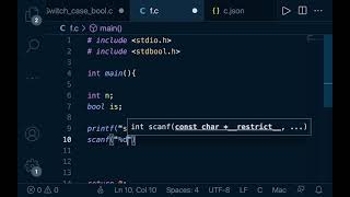 BOOLEAN AS INPUT USING scanf in c.