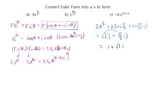 Converting Euler form to a + bi form