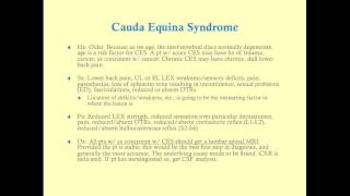 Cauda Equina Syndrome - CRASH! Medical Review Series