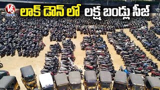 1 Lakh Vehicles Seized In Hyderabad For Violating Lockdown Rules | V6 News