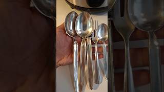 Simple  Tricks how  to clean a Silverware . (Use aluminium foil,Salt and Water) #tricks #fyp #shorts