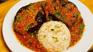 Sheikh El Mahshi | Meat Stuffed Eggplant in tomato sauce recipe |Lebanese |239 @YazusCrazycuisine