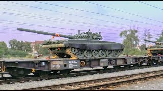 Military train and Croatian Army tanks (Croatian Railways) HŽ vlak prevozi tenkove HV-a