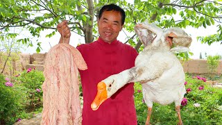 Best Way To Cook GOOSE with Fatty Intestine! Delicacy in the Countryside! | Uncl
