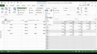 The resource usage and task usage view in Microsoft Project