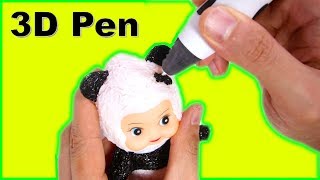 Panda baby doll costume play with 3D pen nursery rhymes for kids yes papa Indoor Playground