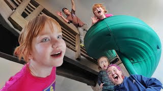 SLiDE MANSiON Hide n Seek!!  family \u0026 friends play pass the microphone! ultimate new finding game!