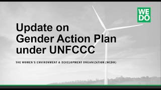 Update on the UNFCCC Gender Action Plan, March 2018