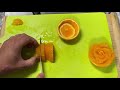 orange flower the art of fruit 　 vegetable carving　便利なフルーツカット　オレンジ薔薇　オレンジフラワー