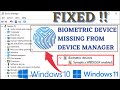 Biometric device not showing in device manager #windowshello | biometric device not found