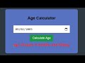 age calculator using html css and javascript | web development #coding #codewithdeveloper #htmlcss