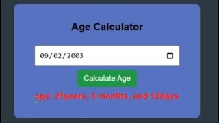 age calculator using html css and javascript | web development #coding #codewithdeveloper #htmlcss