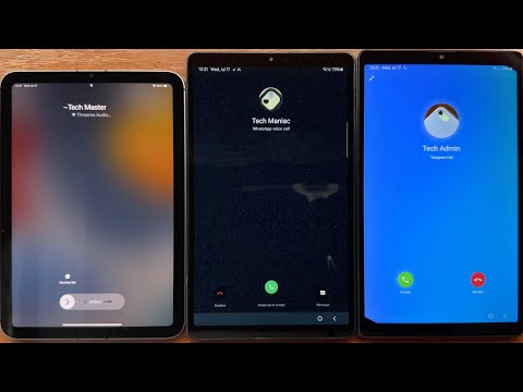 Aplicaciones Threema vs WhatsApp vs Telegram Llamadas entrantes en iPad Mini 6, Samsung Tab A9 4G y Tab A7 Lite