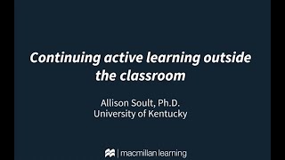 Continuing active learning outside the classroom