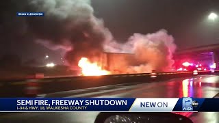 Semi Driver Loses Control Crashes On I 94
