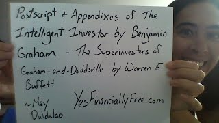 Postscript & Appendixes of The Intelligent Investor by Benjamin Graham - Superinvestors by W Buffett