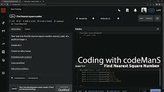 Codewars 8 kyu Find Nearest Square Number Javascript
