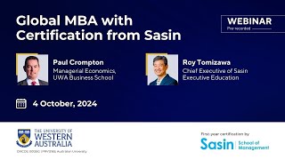 Online Webinar | Global MBA Program | Sasin School of Management x UWA | 4th October 2024