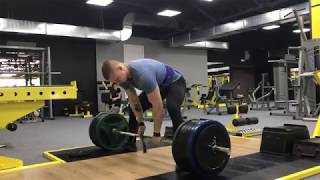 Deadlift 270 kg (595 lbs) x 8 reps @ 90 kg b/w, 19 y.o.